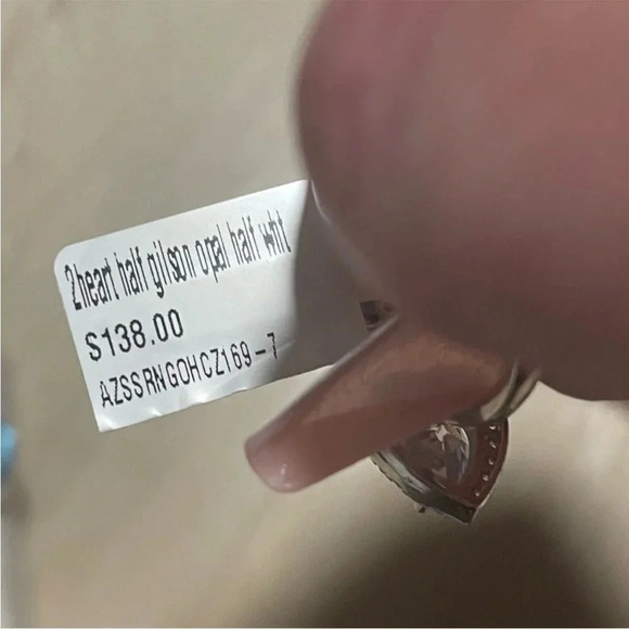 AZURE GILSON OPAL& WHITE SAPPHIRE
DOUBLE HEART TOI ET MOI ADJUSTABLE RING 8 - Picture 9 of 16